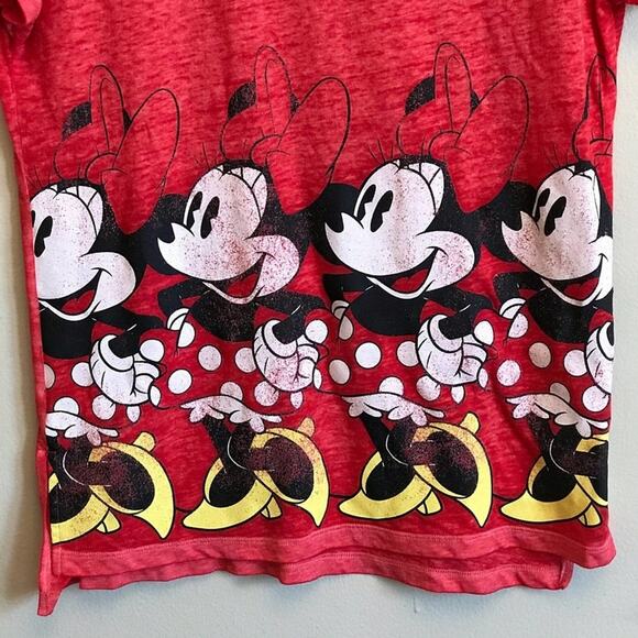 Disney S Minnie Mouse top lightweight red white casual sheer - Picture 3 of 6
